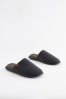 Charcoal Grey Textured Mule Slippers