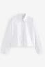 Monochrome Stripe Long Sleeve Cotton Cropped Shirt