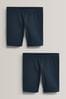 Marineblau - Stretch-Radlershorts mit hohem Baumwollanteil, 2er-Pack (3-16yrs)