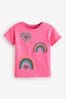 Pink Rainbow Short Sleeve Sequin T-Shirt (9mths-7yrs)