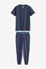 Lyle and Scott Blue Cash Top And Pyjama Set