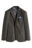 Brown Slim Fit Textured Smart Blazer, Regular