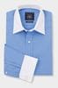 Savile Row Company Blue Classic Fit Contrast Double Cuff Shirt