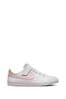 Nike White/Pale Pink Court Legacy Junior Trainers