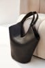 Black Premium Leather Shopper Bag
