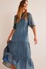 Boden Blue Pretty GGT Maxi Tier Dress