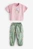 Pink Pastel Rainbow Sleeveless T-Shirt and Cargo Trousers Set (3mths-7yrs)