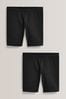Black 2 Pack Cotton Rich Stretch Cycle Shorts (3-16yrs)