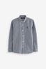 Navy Blue Gingham Plain Oxford Shirt (3-16yrs), Long Sleeve