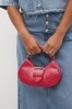 Rot - Kleine, runde Tasche mit Henkel