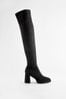 Black Forever Comfort® Platform Sock Over The Knee Boots