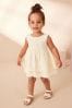 Ecru White Yellow Broderie Top and Cycle Short Set (3mths-7yrs)