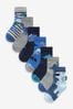 Blue Dino Cotton Rich Socks 7 Pack