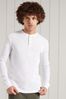 Superdry White Organic Cotton Long Sleeve Waffle Henley Top