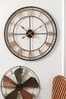 Pacific Gold Metal & Natural Wood Round Wall Clock