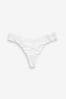 White Thong Comfort Lace Knickers, Thong