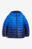 Cobalt Blue Dip Dye Quilted Midweight Hooded Coat (3-17yrs)