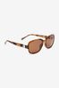 Tortoiseshell effect Small Square Polarised Sunglasses