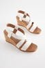 White Extra Wide Fit Forever Comfort® Elastic Strap Wedges