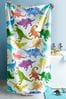 Kinder-Handtuch aus 100 % Baumwolle mit Dino-Motiv, leuchtende Farben