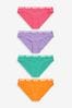 Multi Bikini Cotton Rich Logo Knickers 4 Pack, Bikini