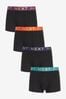 Black Rich Colour Waistband 4 pack Hipster Boxers, 4 pack