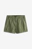 Khaki Green Cargo Denim Shorts, Regular
