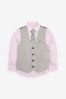 Grey Waistcoat, Pink Shirt & Tie Set Waistcoat (12mths-16yrs)