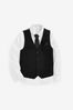 Black Waistcoat, Shirt & Plain Tie Set Waistcoat (12mths-16yrs)