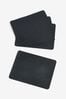 Black Set of 4 Bronx Reversible Faux Leather Placemats