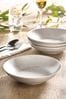 Set of 4 Stone Kya Dinnerware Set of 4 Pasta Bowls, Set of 4 Pasta Bowls