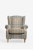 Tweedy Check Kildare Grey Sherlock Highback Armchair, Regular