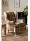 Tweedy Check Burford Natural Sherlock Highback Armchair, Regular