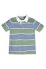 M&Co Green Striped Short Sleeve Rugby Top