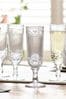 Set of 4 Clear Amelia Champagne Flutes