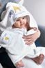 White Safari Newborn Cotton Hooded Baby Towel