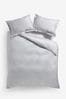Silver Grey Collection Luxe 1000 Thread Count 100% Cotton Sateen Oxford Duvet Cover and Pillowcase Set, Oxford