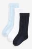 Blue Baby Knee Length Socks 3 Pack (0mths-2yrs)