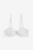 White Non Pad Balcony Lace Bra, Non Pad Balcony