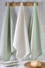 Sage Green Set of 3 Polka Dot Elsie Tea Towels