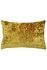 Riva Paoletti Ochre Yellow Verona Crushed Velvet Rectangular Polyester Filled Cushion