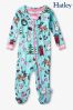 Hatley Blue Cabin Christmas Cotton Footed Coverall