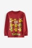 Pokémon Pikachu Red Long Sleeve Christmas T-Shirt (3-16yrs)