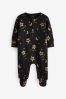 Schwarz/Gold - Eid Baby-Schlafanzug mit Reißverschluss (0-2yrs)