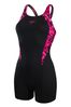 Speedo Hyperboom Badeanzug mit Bein und geteiltem Design, Schwarz