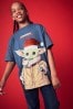 Marineblau mit Grogu - Weihnachtliches T-Shirt (3-16yrs)