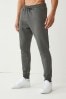 Slate Grey Regular Fit Cotton Blend Cuffed Joggers, Regular Fit