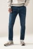 Mittelblau - Klassische Stretch-Jeans in Slim Tapered Fit