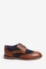 Tan Brown/Navy Blue Standard Fit (F) Leather Brogues