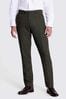 Olive Tailored Fit Herringbone Suit Trousers